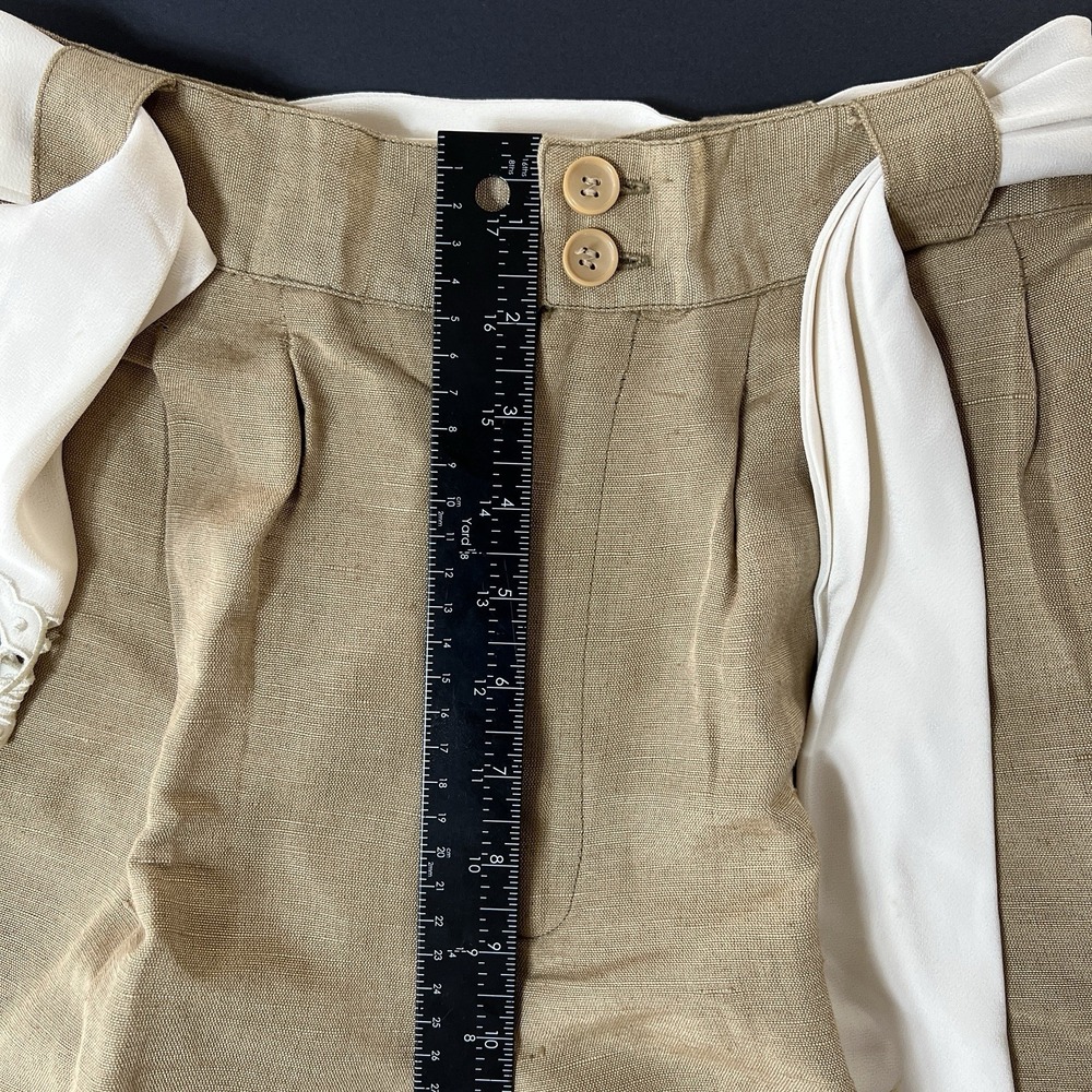 Vintage Giorgio Sant Angelo Collectible Gold Pants Womens 8 Straight Leg Belted - Picture 5 of 9